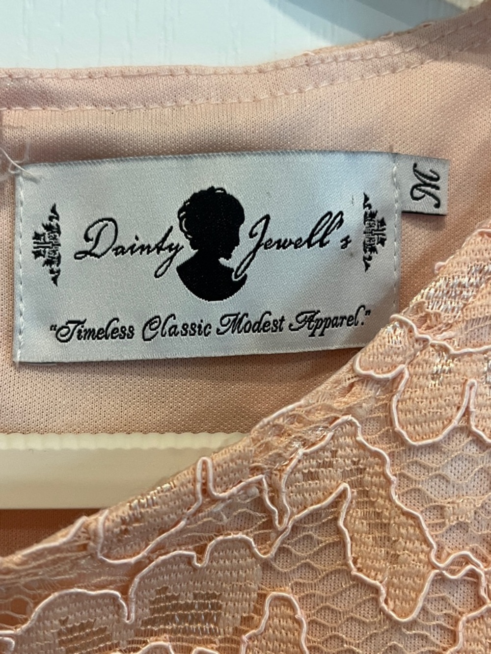 Dainty Jewells Peachy Pink Lace Midi Dress - Picture 3 of 3